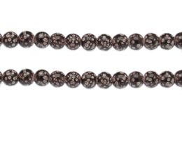 (image for) 8mm Brown Spot Marble-Style Glass Bead, approx. 38 beads