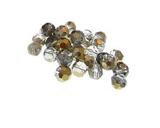 (image for) Approx. 1oz. 6mm Silver/Gold Faceted Glass Beads