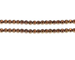 (image for) 6mm Copper Electroplated Faceted Glass Bead, 12" string