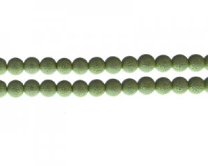 8mm Apple Green Rustic Glass Pearl Bead, approx. 56 beads