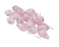 (image for) Approx. 1oz. x 14-18mm Pink Faceted Drop Glass Bead