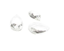 (image for) 28 x 16mm Crystal Faceted Glass Drop Bead, 3 beads, top hole