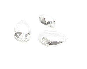 (image for) 28 x 16mm Crystal Faceted Glass Drop Bead, 3 beads, top hole