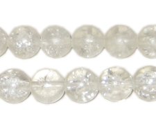 (image for) 10mm Crystal Crackle Bead, 8" string, approx. 21 beads