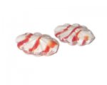 30 x 24mm Red Stripe Flower Lampwork Glass Bead, 2 beads 30 x 24mm Red Stripe Flower Lampwork Glass Bead, 2 beads