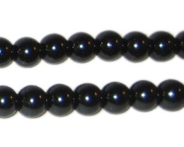 (image for) 8mm Round Black Glass Pearl Bead, approx. 56 beads