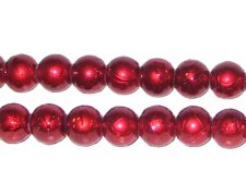 (image for) 8mm Drizzled Red Glass Bead, approx. 35 beads