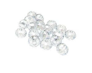 (image for) Approx. 1oz. x 10x8mm Silver AB Finish Glass Rondelle Bead, large hole