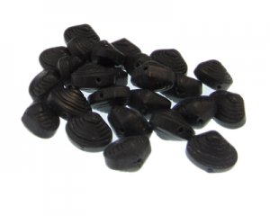 (image for) Approx. 1oz. x 12 x 10mm Shell Black Glass Bead
