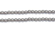 (image for) 6mm Bright Silver Glass Pearl Bead, approx. 78 beads