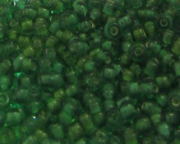 (image for) 11/0 Grass Green Inside-Color Glass Seed Beads, 1oz. bag
