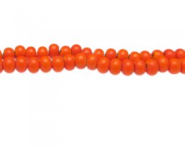 (image for) 8 x 6mm Orange Rondelle Glass Bead, 20" string