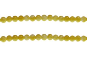 (image for) 6mm Yellow Marble-Style Glass Bead, approx. 72 beads