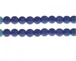10mm Purple/Blue Duo-Style Glass Bead, approx. 16 beads
