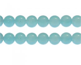 (image for) 12mm Soft Blue Jade-Style Glass Bead, approx. 18 beads