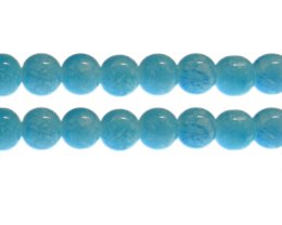 (image for) 12mm Turquoise Marble-Style Glass Bead, approx. 17 beads