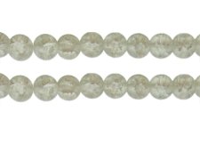 (image for) 10mm White Crackle Frosted Glass Bead, approx. 17 beads