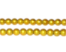 (image for) 6mm Drizzled Yellow Gold Bead, approx. 43 beads