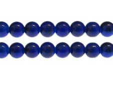 (image for) 12mm Blue Marble-Style Glass Bead, approx. 18 beads