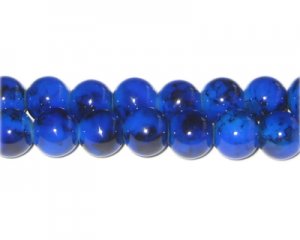 10mm Lapis-Style Glass Bead, approx. 22 beads