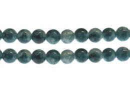 (image for) 10mm Dark Aqua Marble-Style Glass Bead, approx. 22 beads