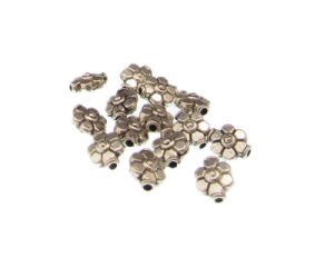 (image for) 8mm Silver Flower Metal Spacer Bead, approx. 15 beads