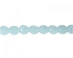 8mm Pale Blue Pressed Glass Pebble Semi-Opaque Bead, 14" string 8mm Pale Blue Pressed Glass Pebble Semi-Opaque Bead, 14" string