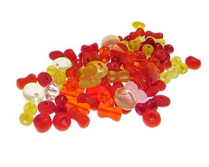 (image for) Approx. 1oz. Oranges n Lemons Designer Glass Bead Mix
