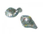 28 x 18mm Turquoise Foil Twisted Lampwork Glass Bead, 4 beads 28 x 18mm Turquoise Foil Twisted Lampwork Glass Bead, 4 beads