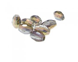 (image for) 14 x 10mm Silver Luster Faceted Bicone Glass Bead, 8 beads