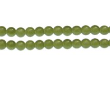 (image for) 8mm Olive Gemstone-Style Glass Bead, approx. 37 beads