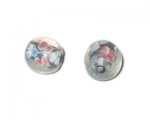 16mm Inside Black Floral Handmade Lampwork Glass Bead, 3 beads 16mm Inside Black Floral Handmade Lampwork Glass Bead, 3 beads