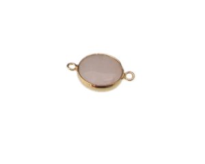 (image for) 18mm Rose Quartz Gold Gemstone Link