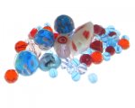 Approx. 1.5-2oz. Spotted Red Glass Bead Mix Approx. 1.5-2oz. Spotted Red Glass Bead Mix