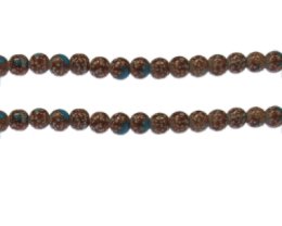 (image for) 6mm Golden Spot Marble-Style Glass Bead, approx. 46 beads