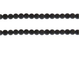 (image for) 6mm Black Semi-Matte Glass Bead, approx. 44 beads