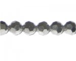 10mm Silver Electroplated Faceted Round Glass Bead, 10 beads 10mm Silver Electroplated Faceted Round Glass Bead, 10 beads