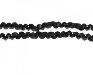 (image for) 4mm Black Bicone Glass Bead, 11" string, side-drilled