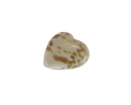 (image for) 28mm White Splatter Heart Lampwork Glass Bead, 2 beads