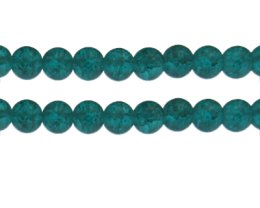 (image for) 10mm Aqua Crackle Frosted Glass Bead, approx. 17 beads