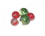 Christmas Collection Lampwork Round Beads, 5 beads Christmas Collection Lampwork Round Beads, 5 beads
