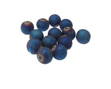 (image for) Approx. 1oz. 10mm Royal Blue Druzy-Style Glass Beads