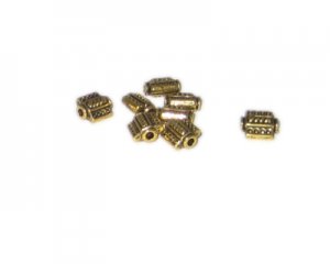 10 x 8mm Gold Etched Metal Spacer Bead, 8 beads