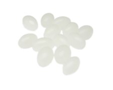 (image for) 14 x 10mm Milky White Pressed Glass Oval Bead, 10 beads