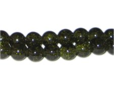 (image for) 10mm Olive Crackle Glass Bead, approx. 21 beads