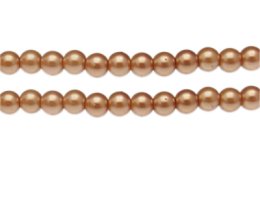 (image for) 8mm Soft Gold Glass Pearl Bead, approx. 56 beads