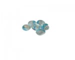 12mm Crystal/Turquoise Lampwork Glass Bead, 5 beads 12mm Crystal/Turquoise Lampwork Glass Bead, 5 beads