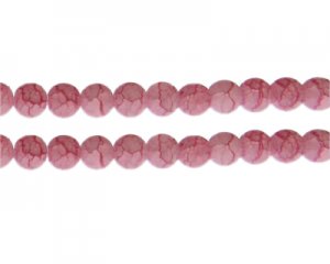 10mm Cherry Quartz Duo-Style Glass Bead, approx. 16 beads