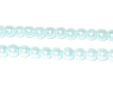 (image for) 6mm Round Crisp Blue Glass Pearl Bead, approx 78 beads