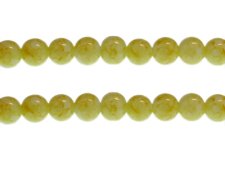 (image for) 10mm Yellow Marble-Style Glass Bead, approx. 21 beads